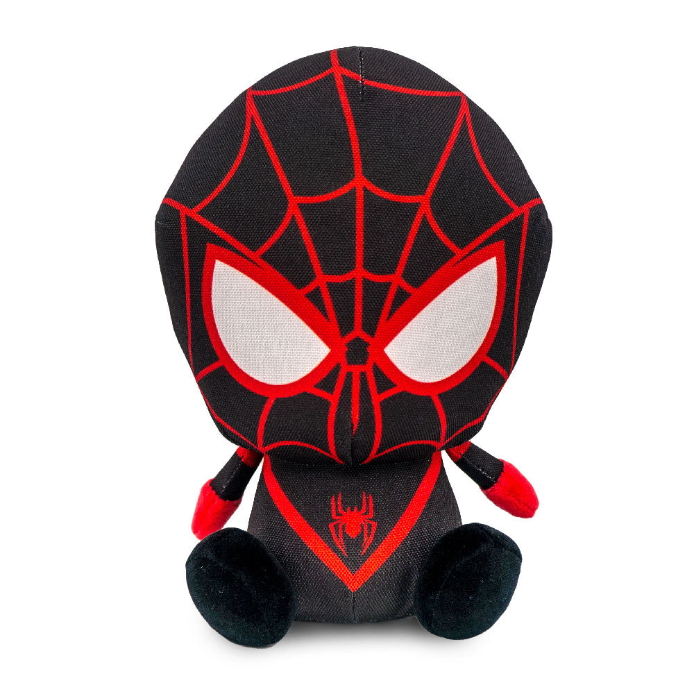 Dog Toy Squeaker Plush - Marvel Ultimate Spider-Man Morales Full Body Sitting Pose Dog Toy Squeaky Plush Marvel Comics
