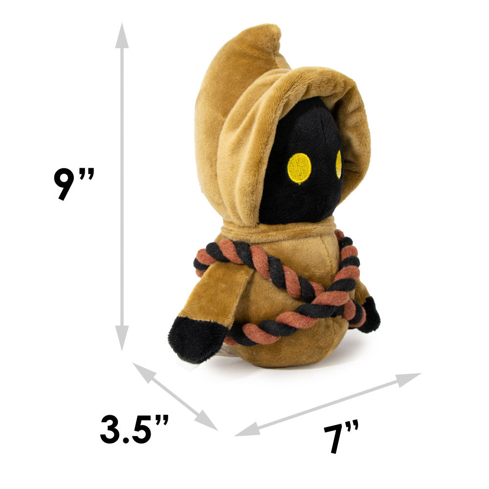 Dog Toy Squeaker Plush - Jawa Standing Pose with Rope Bandolier Dog Toy Squeaky Plush Star Wars