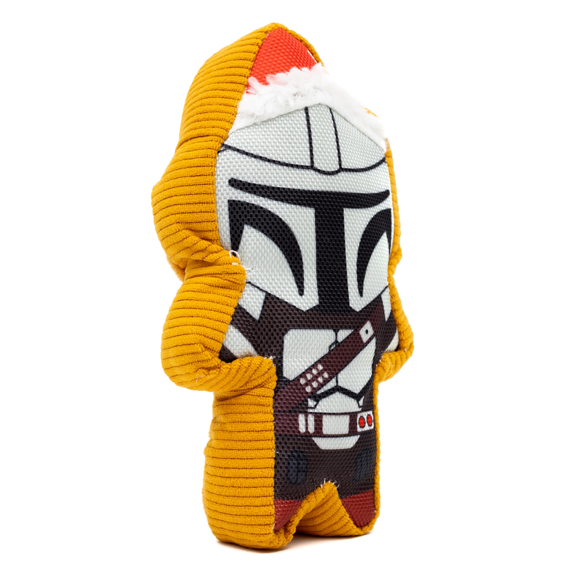 Dog Toy Squeaker Plush - Star Wars Holiday Mandalorian Santa Cookie Replica Dog Toy Squeaky Plush Star Wars