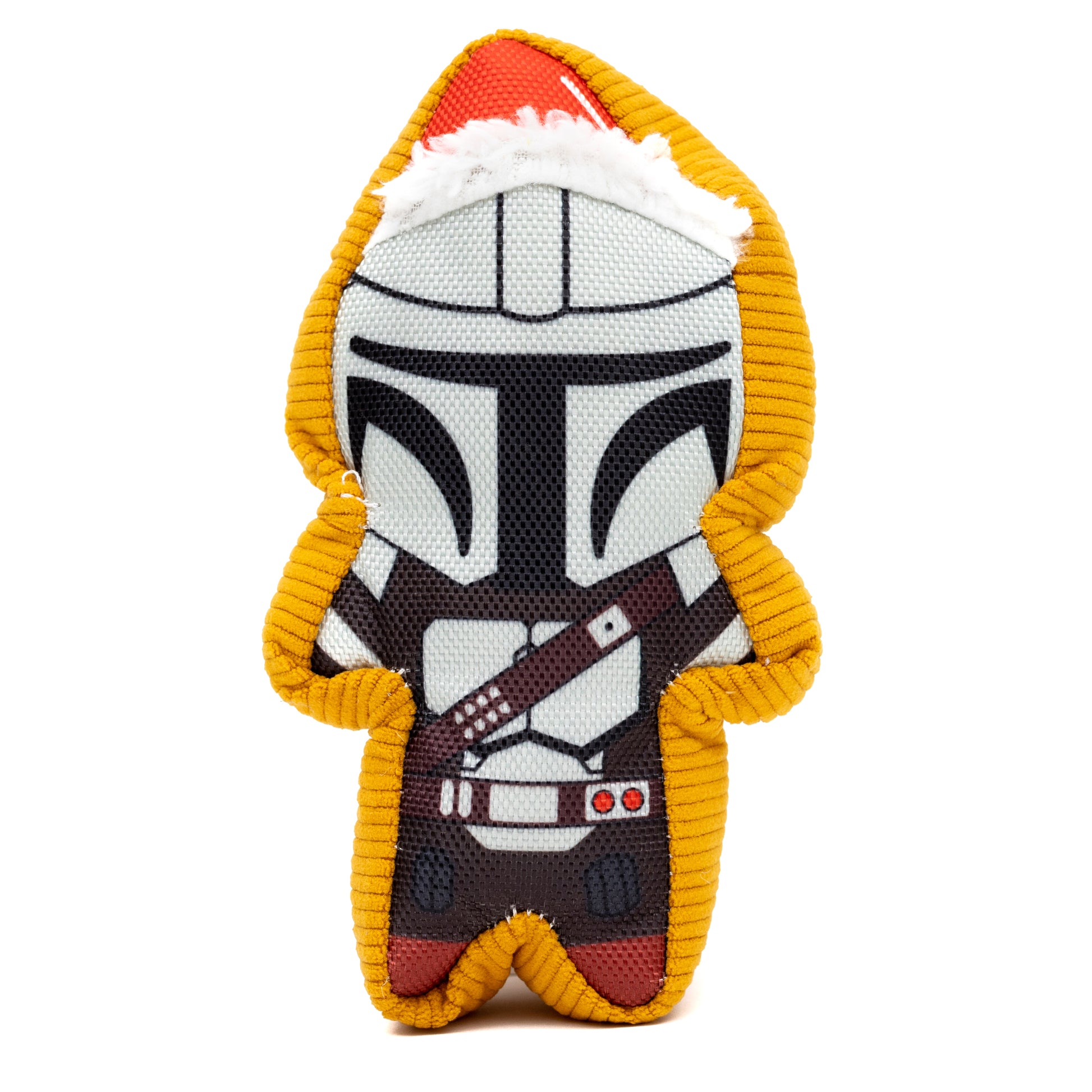 Dog Toy Squeaker Plush - Star Wars Holiday Mandalorian Santa Cookie Replica Dog Toy Squeaky Plush Star Wars