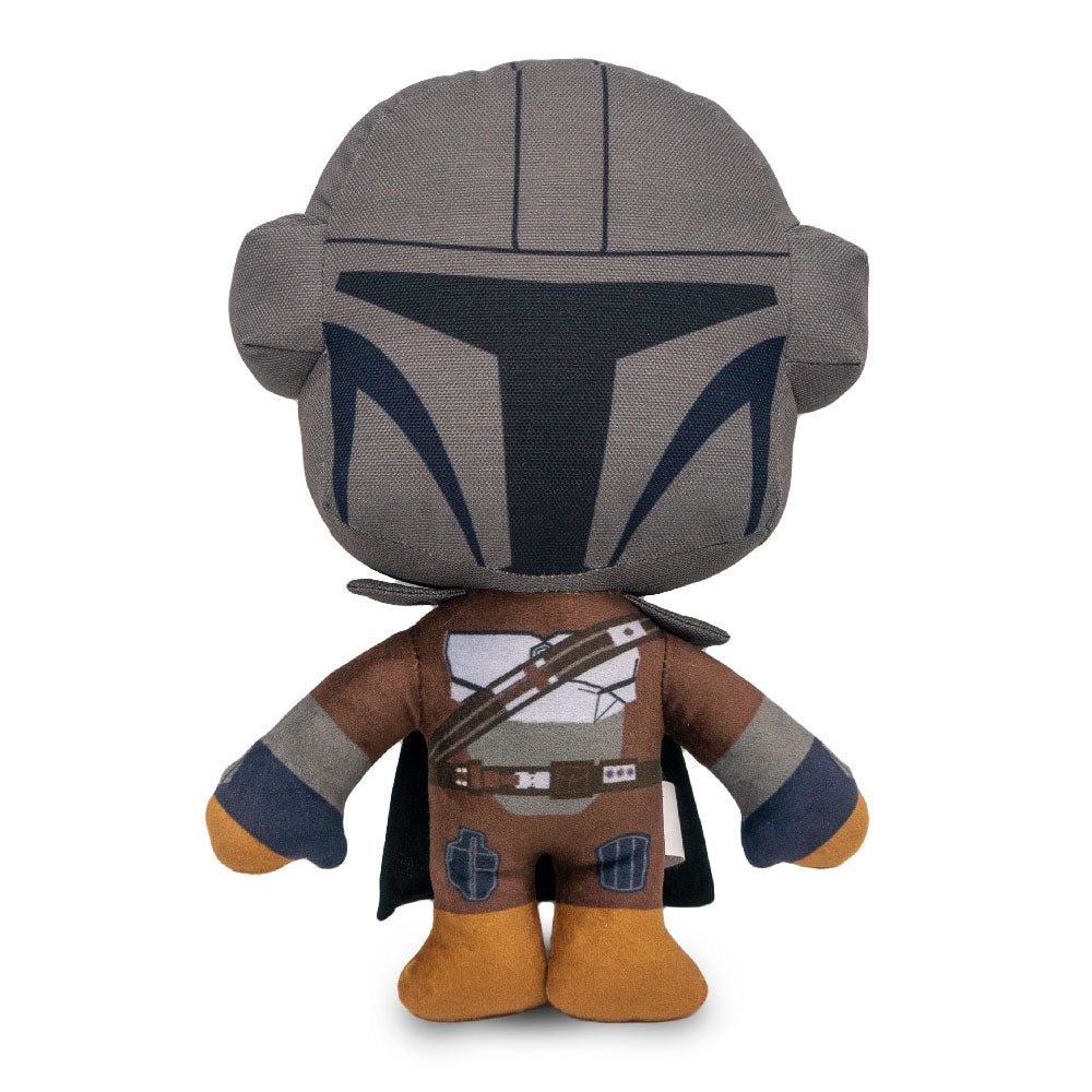 Dog Toy Squeaker Plush - Star Wars The Mandalorian Standing Pose with Ballistic Nylon Head Dog Toy Squeaky Plush Star Wars