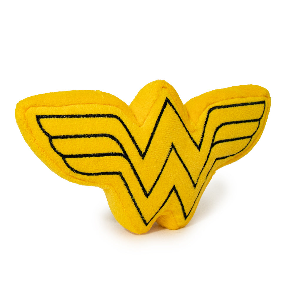DTPT-WWBS Dog Toy Squeaky Plush - Wonder Woman Logo Icon Yellow Black Dog Toy Squeaky Plush DC Comics