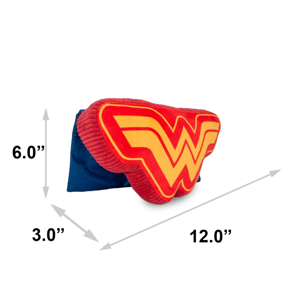 Dog Toy Squeaker Plush - Wonder Woman WW Logo with Cape Dog Toy Squeaky Plush DC Comics