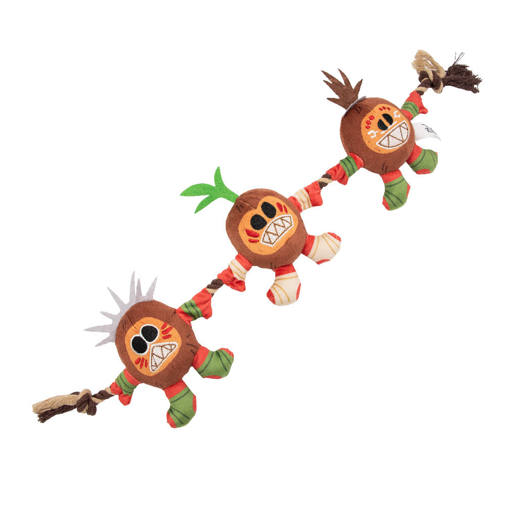 Dog Toy Squeaker Plush Rope Toy - Moana Kakamora Coconut Monster Trio Dog Toy Rope Toy Disney