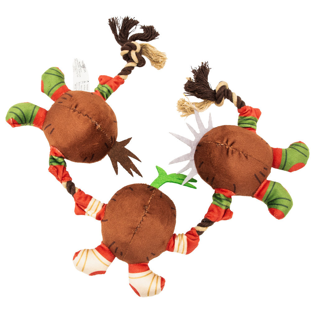 Dog Toy Squeaker Plush Rope Toy - Moana Kakamora Coconut Monster Trio Dog Toy Rope Toy Disney