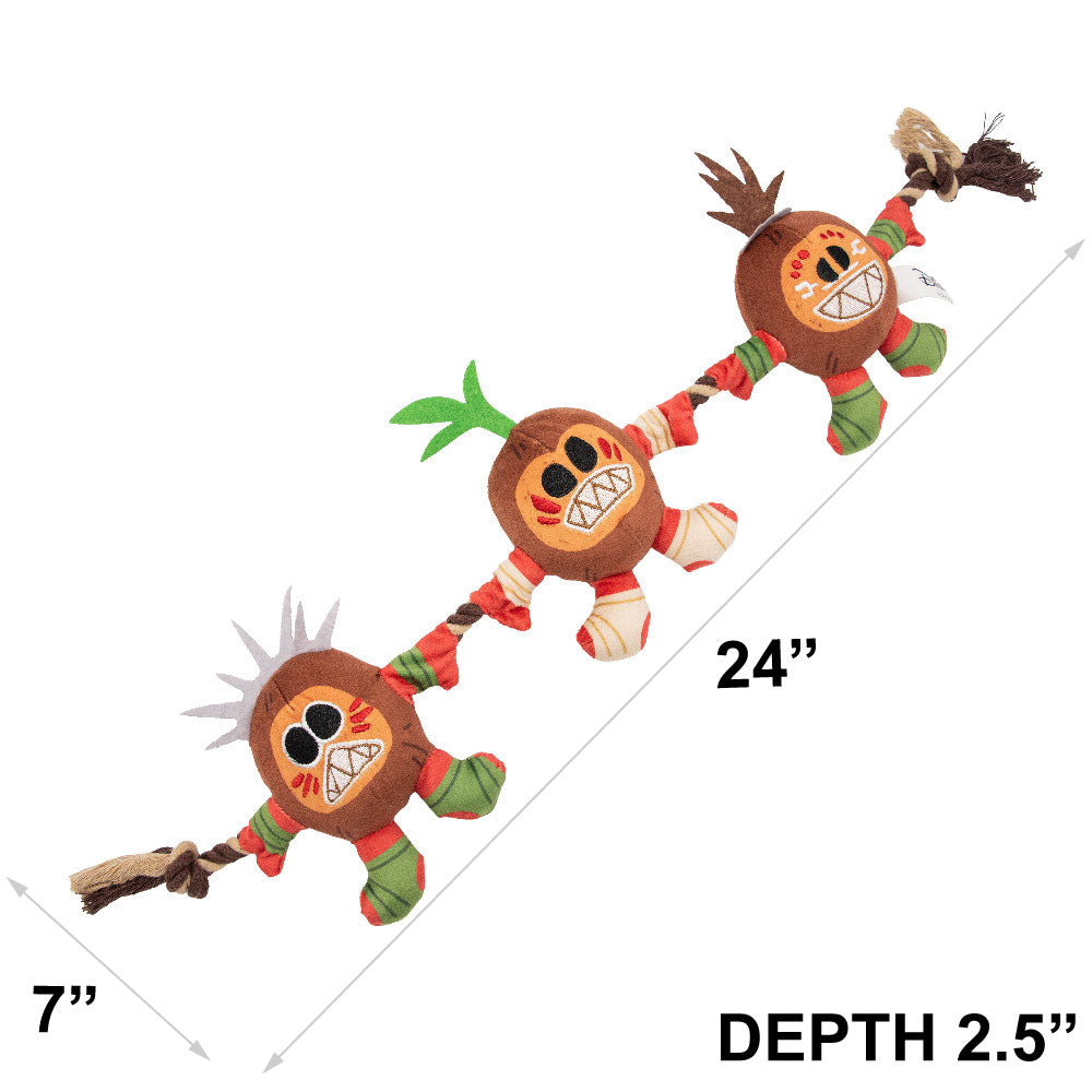 Dog Toy Squeaker Plush Rope Toy - Moana Kakamora Coconut Monster Trio Dog Toy Rope Toy Disney