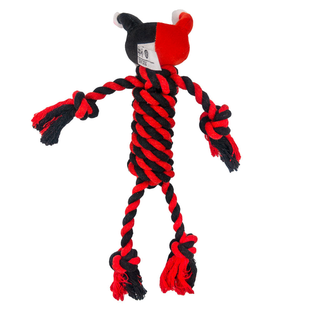 Dog Toy Rope Plush with Squeaker - Harley Quinn with Red Black Rope Body Dog Toy Rope Toy DC Comics