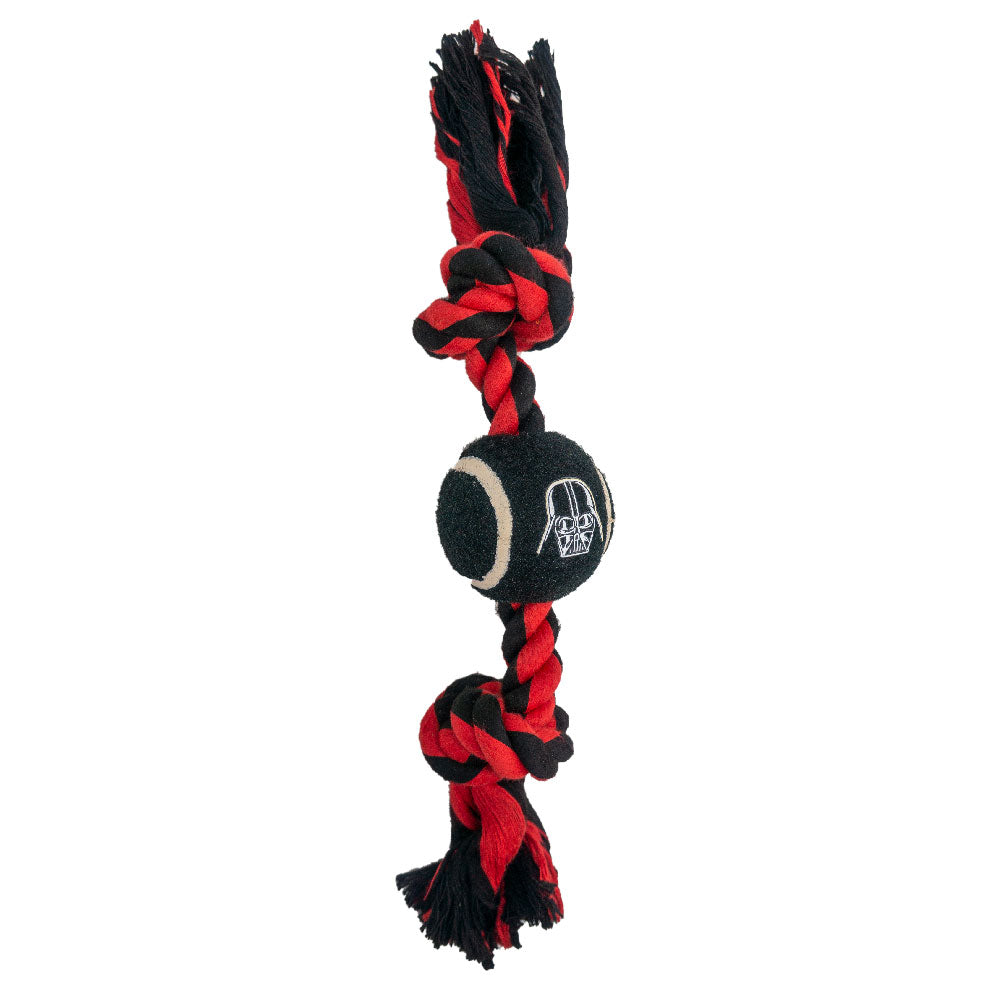 Dog Toy Tennis Ball Rope Toy - Star Wars Darth Vader Face + Black Red Rope Dog Toy Rope Toy Star Wars