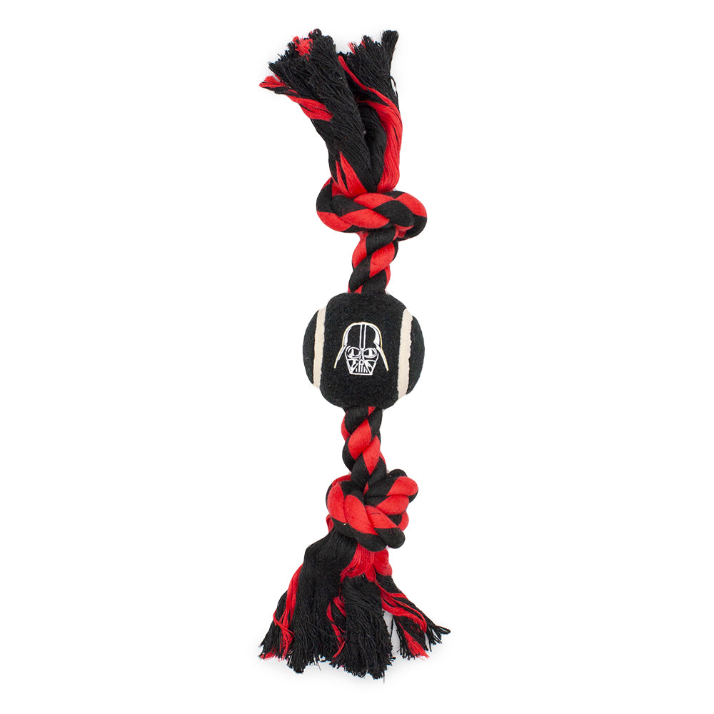 Dog Toy Tennis Ball Rope Toy - Star Wars Darth Vader Face + Black Red Rope Dog Toy Rope Toy Star Wars