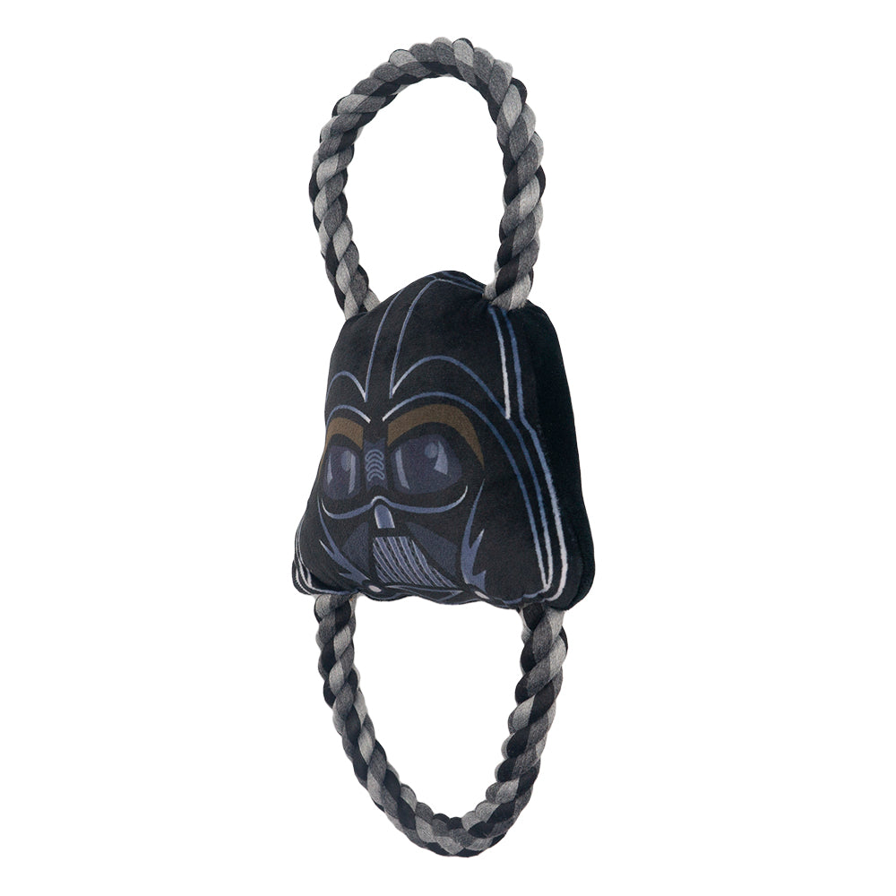 Dog Toy Plush Rope Toy - Star Wars Darth Vader Face Plush + Black Gray Round Ropes Dog Toy Rope Toy Star Wars