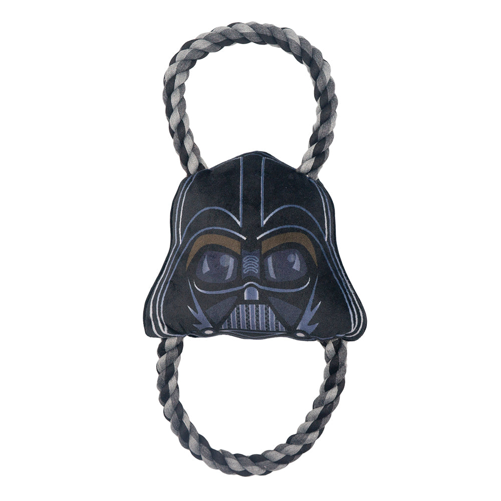 Dog Toy Plush Rope Toy - Star Wars Darth Vader Face Plush + Black Gray Round Ropes Dog Toy Rope Toy Star Wars
