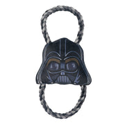 Dog Toy Plush Rope Toy - Star Wars Darth Vader Face Plush + Black Gray Round Ropes Dog Toy Rope Toy Star Wars