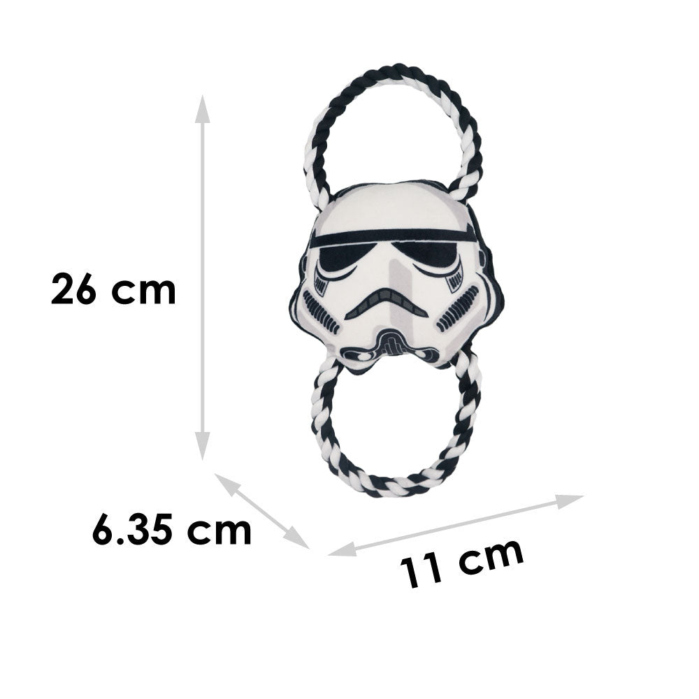 Dog Toy Plush Rope Toy - Star Wars Stormtrooper Plush + Black White Round Ropes Dog Toy Rope Toy Star Wars