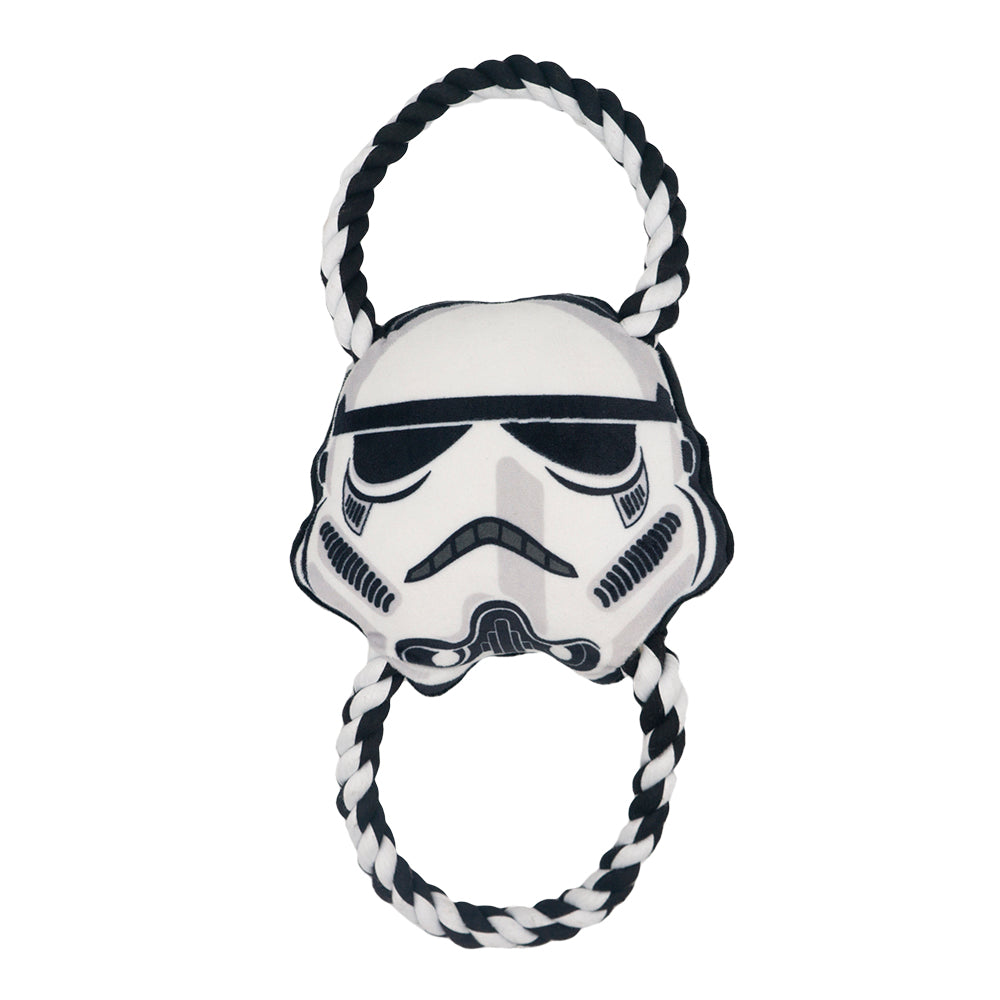 Dog Toy Plush Rope Toy - Star Wars Stormtrooper Plush + Black White Round Ropes Dog Toy Rope Toy Star Wars