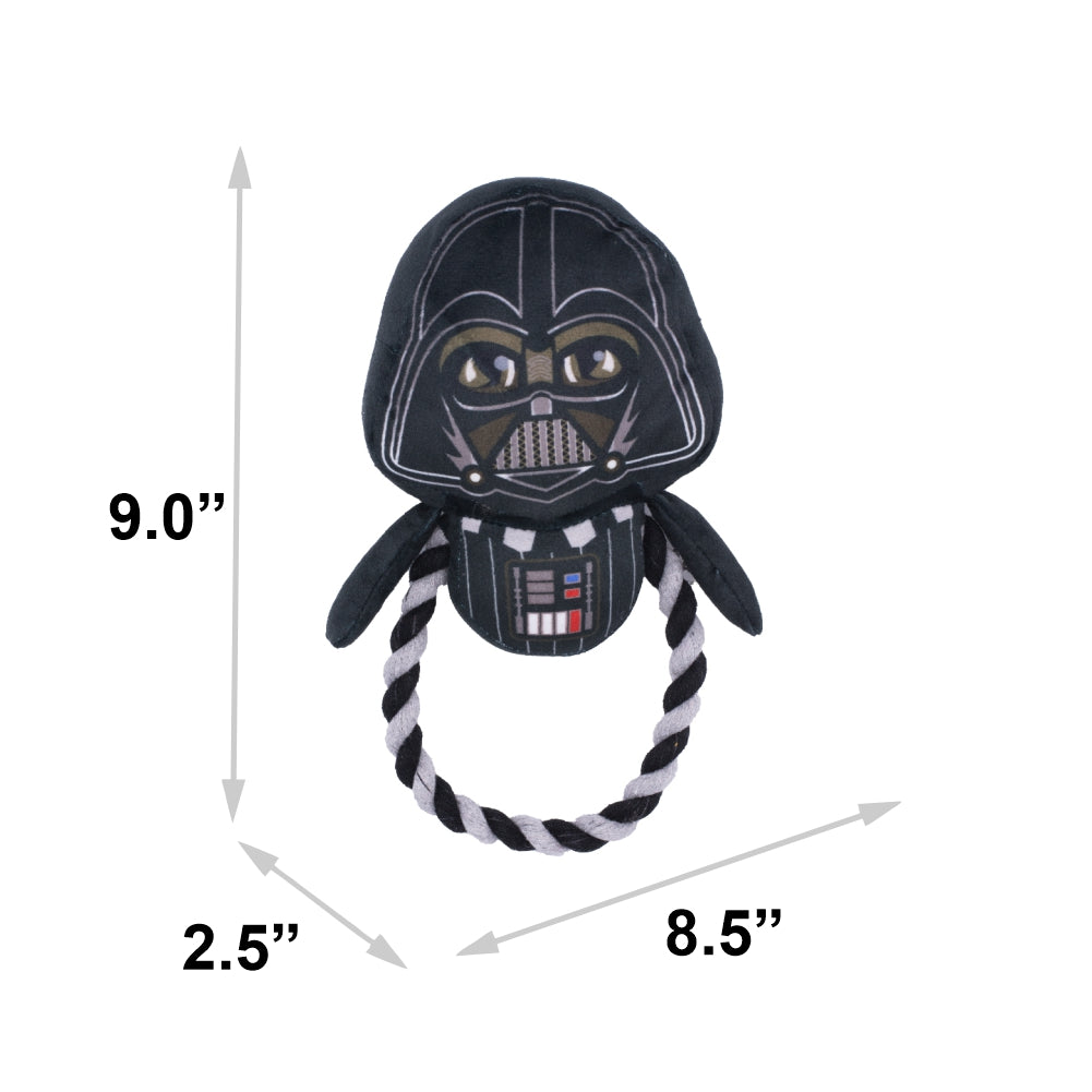 Dog Toy Plush Rope Toy - Star Wars Darth Vader Plush Black Gray Round Rope Dog Toy Rope Toy Star Wars