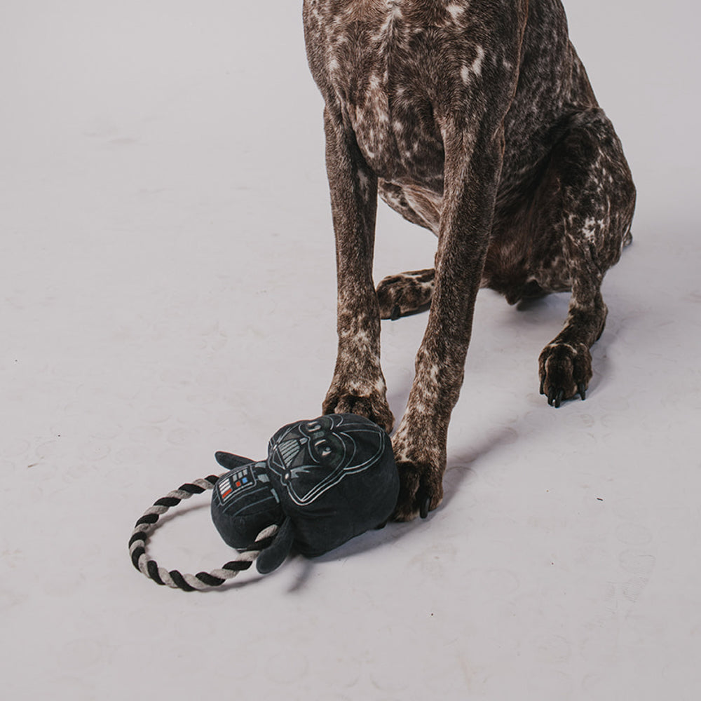 Dog Toy Plush Rope Toy - Star Wars Darth Vader Plush Black Gray Round Rope Dog Toy Rope Toy Star Wars