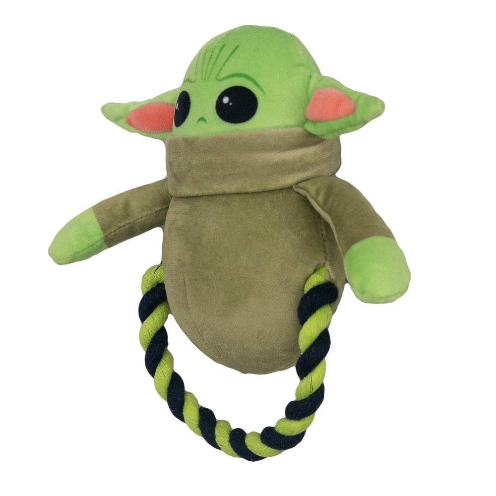 Dog Toy Plush Rope Toy - Star Wars The Child Plush + Green Black Round Rope Dog Toy Rope Toy Star Wars