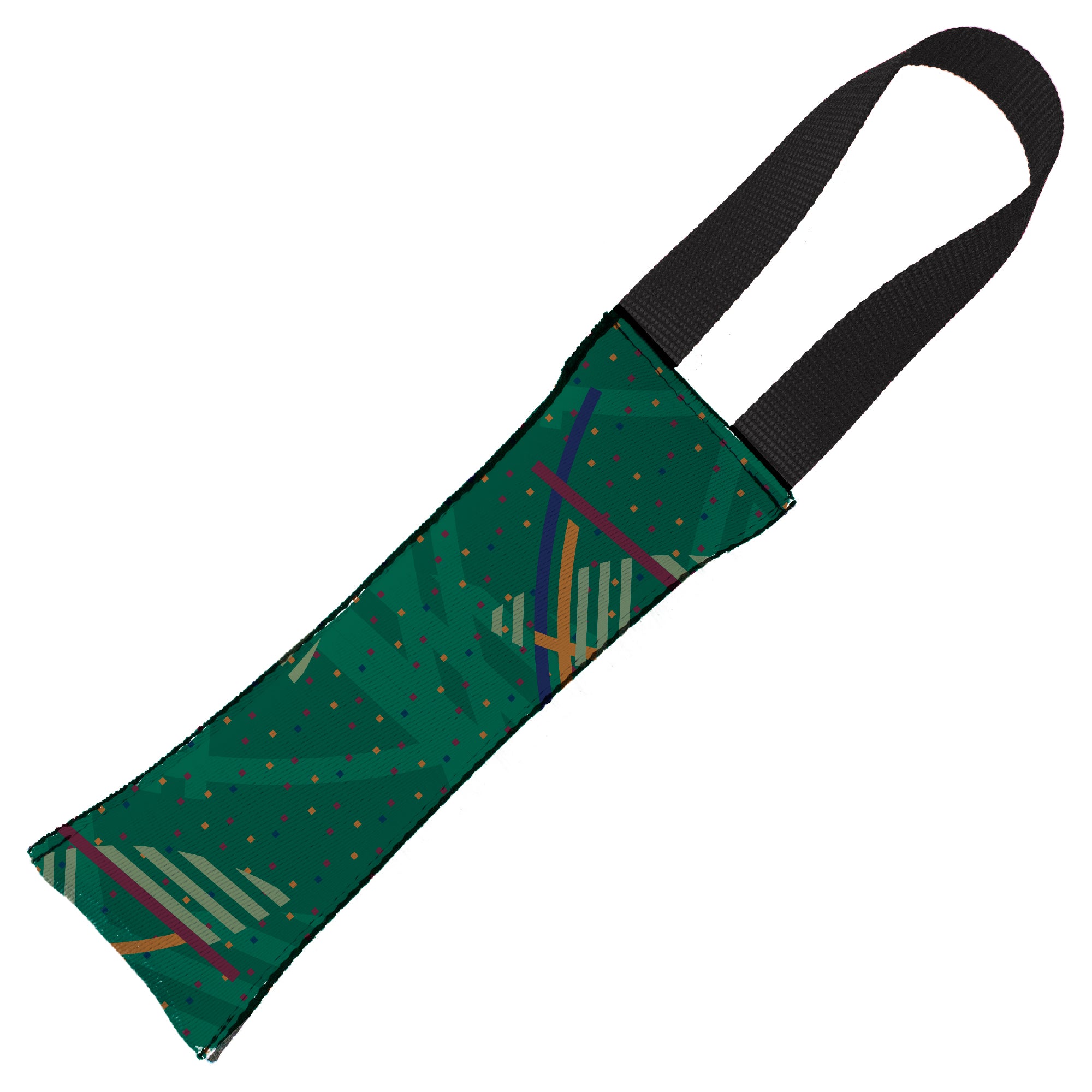 Dog Toy Squeaky Tug Toy - PDX Airport Carpet New - BLACK Handle Webbing Dog Toy Squeaky Tug Toy Buckle-Down   