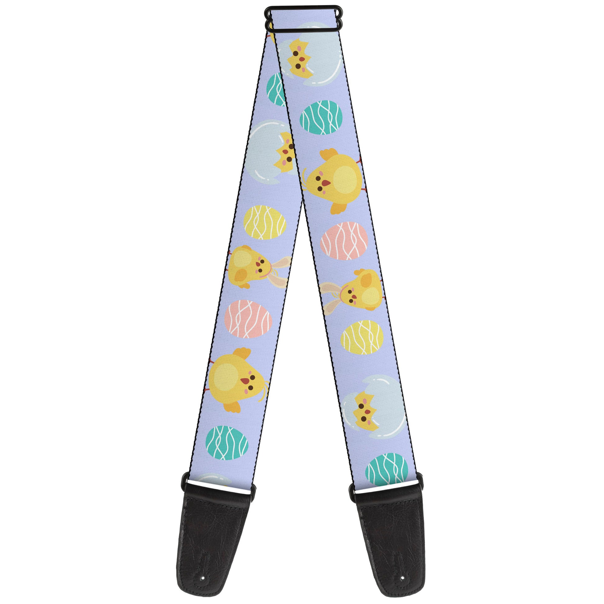 Guitar Strap - Easter Chicks and Eggs Lavender Guitar Straps Buckle-Down