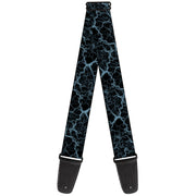 Guitar Strap - Marble Black/Baby Blue Guitar Straps Buckle-Down   