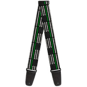 Guitar Strap - Thin Green Line Flag Weathered Black/Gray/Green Guitar Straps Buckle-Down