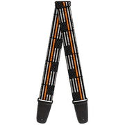 Guitar Strap - Thin Orange Line Flag Weathered Black/Gray/Orange Guitar Straps Buckle-Down