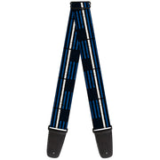 Guitar Strap - Thin White Line Flag Weathered Black/Blue/White Guitar Straps Buckle-Down