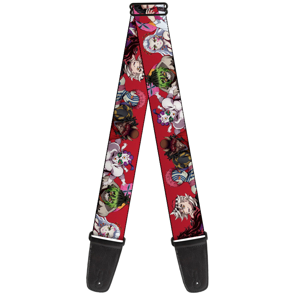 Guitar Strap - Demon Slayer Eight Demons Poses Red Guitar Straps Demon Slayer