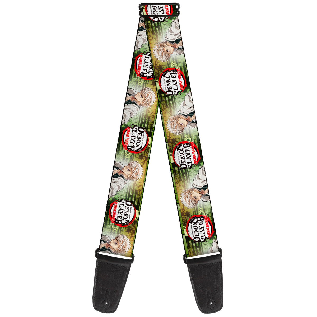 Guitar Strap - DEMON SLAYER Sanemi Shinazugawa Pose and Title Logo Guitar Straps Demon Slayer