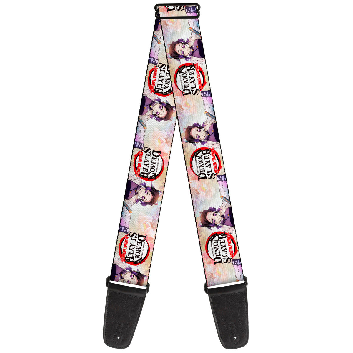 Guitar Strap - DEMON SLAYER Shinobu Kocho Pose and Title Logo Guitar Straps Demon Slayer