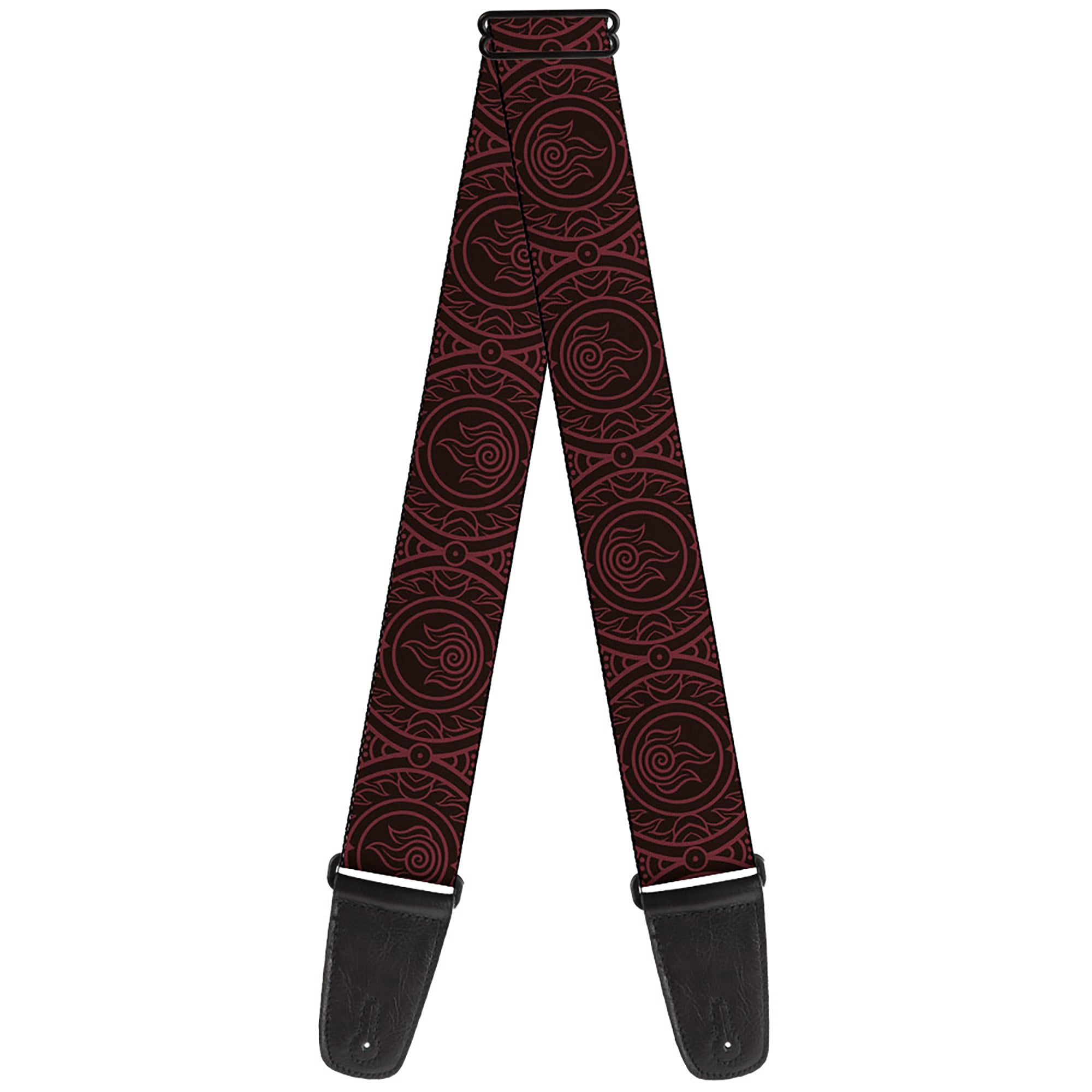Guitar Strap - Avatar Last Airbender Fire Element Symbol Black/Red Guitar Straps Avatar The Last Airbender