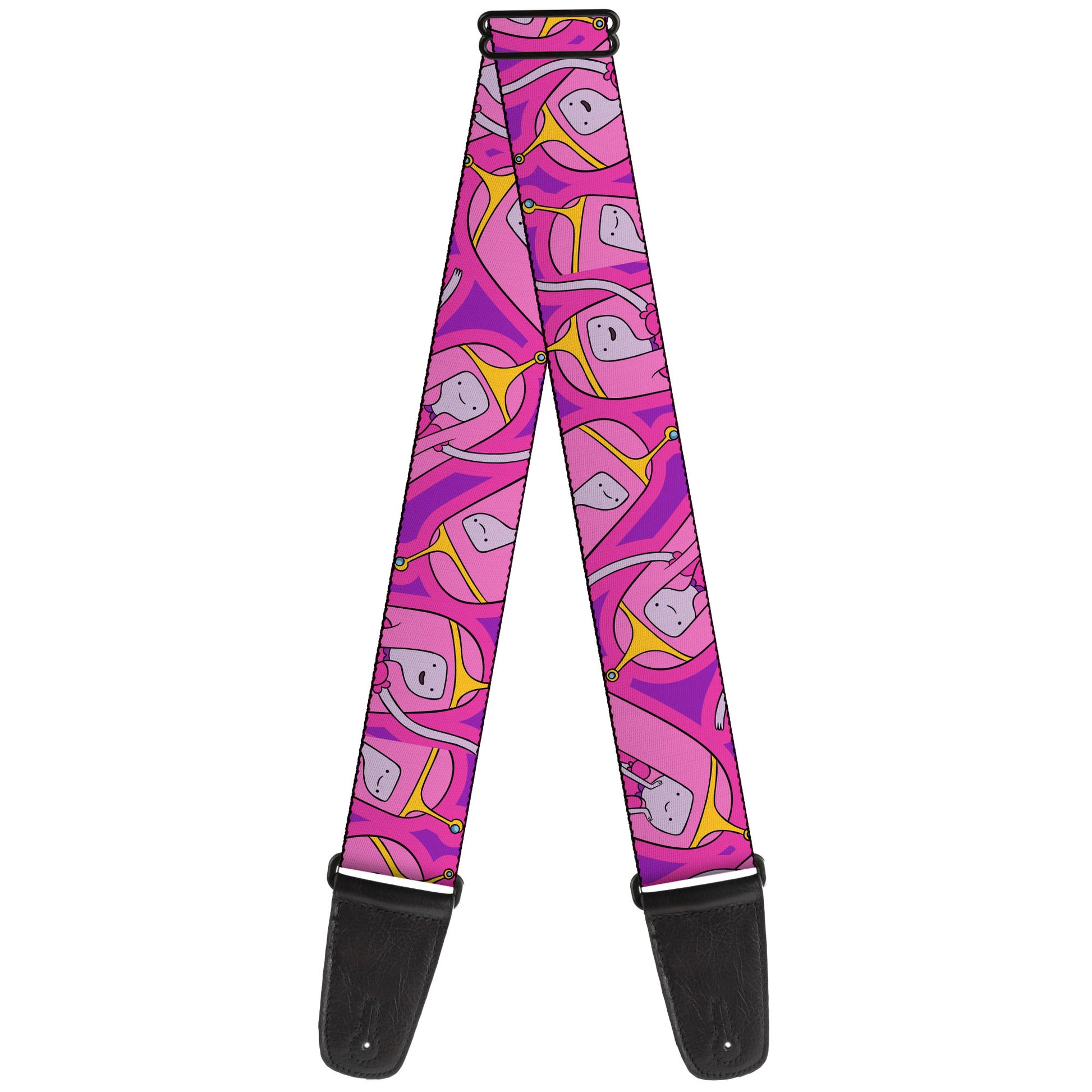 Guitar Strap - Adventure Time Princess Bubblegum Poses Collage Lavender Guitar Straps Adventure Time