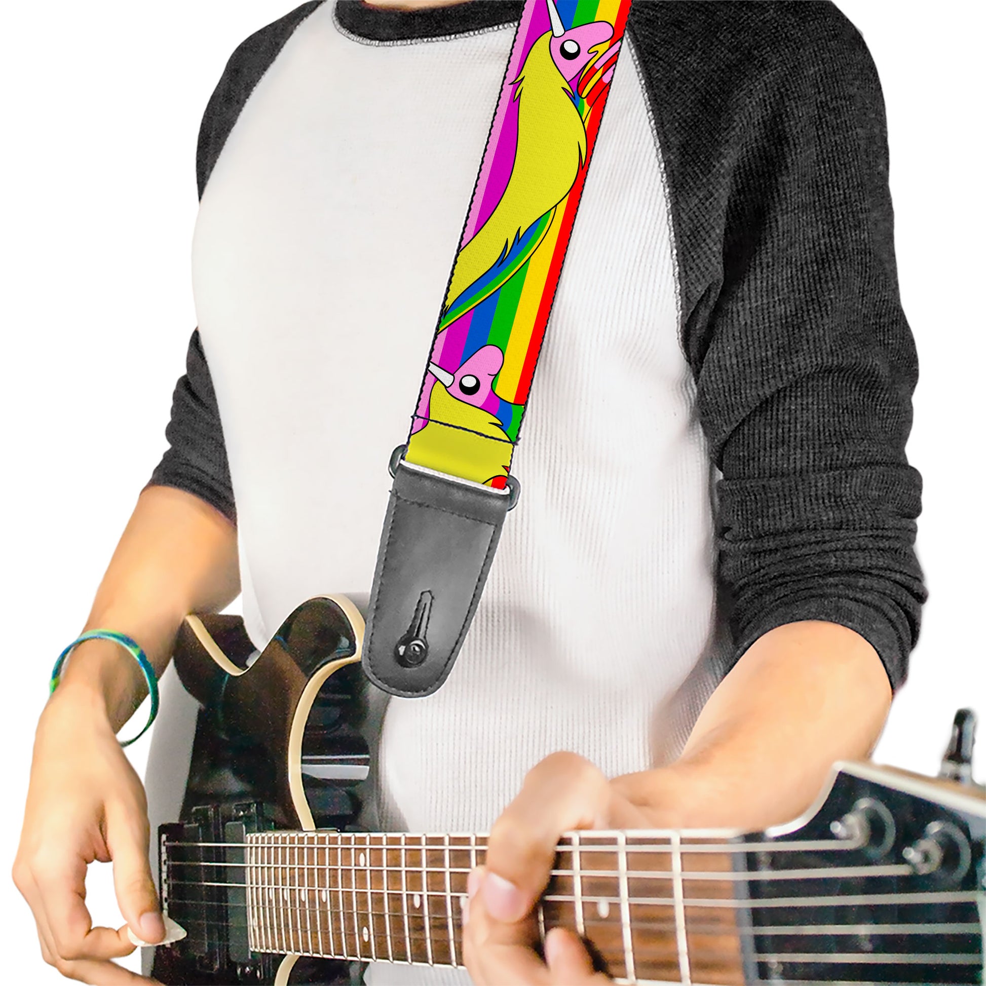 Guitar Strap - Adventure Time Lady Raincorn Poses Stripe Rainbow Guitar Straps Adventure Time