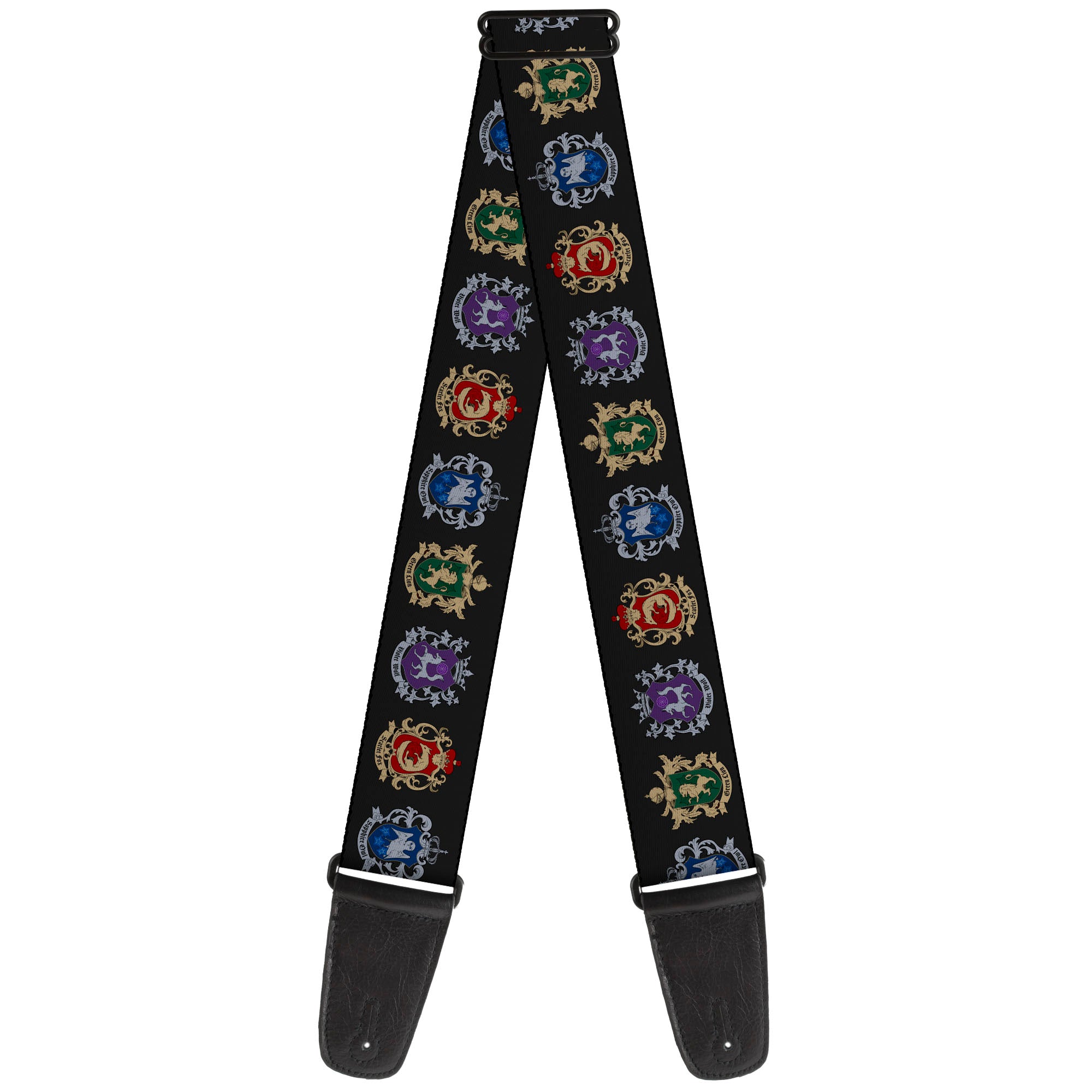 Guitar Strap - Black Butler Public School Arc House Crest Icons Black Guitar Straps Black Butler