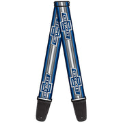 Guitar Strap - 1929 Chevrolet Bowtie Logo Stripe Blue Silver Blue Guitar Straps GM General Motors   