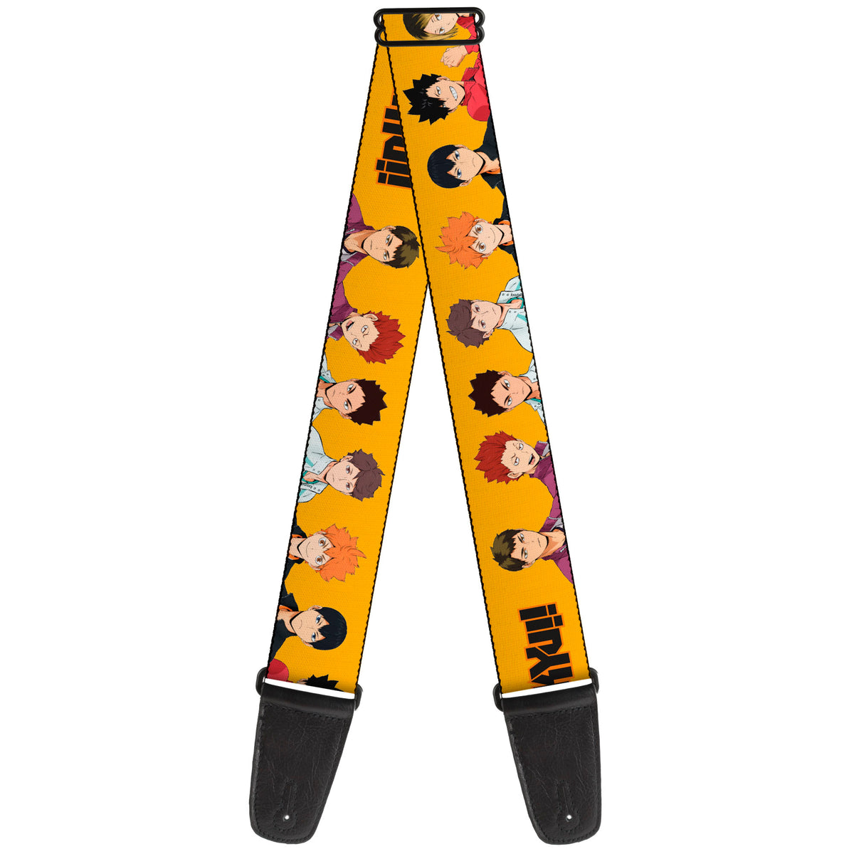 Guitar Strap - HAIKYU Player Characters and Title Logo Yellow Guitar Straps Haikyu!!