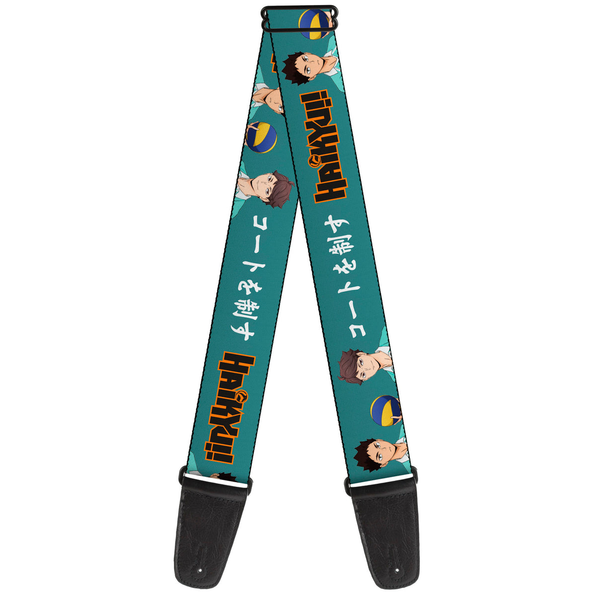 Guitar Strap - HAIKYU Iwaizumi and Oikawa Control the Court Pose and Title Logo Blue Guitar Straps Haikyu!!