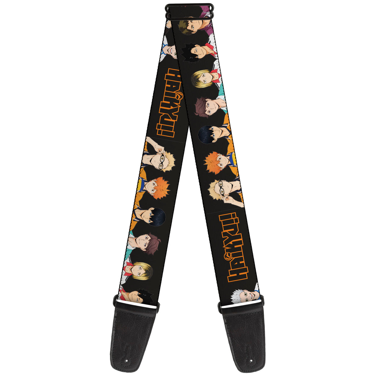 Guitar Strap - HAIKYU Volleyball Team Player Groups Line Up Black Guitar Straps Haikyu!!