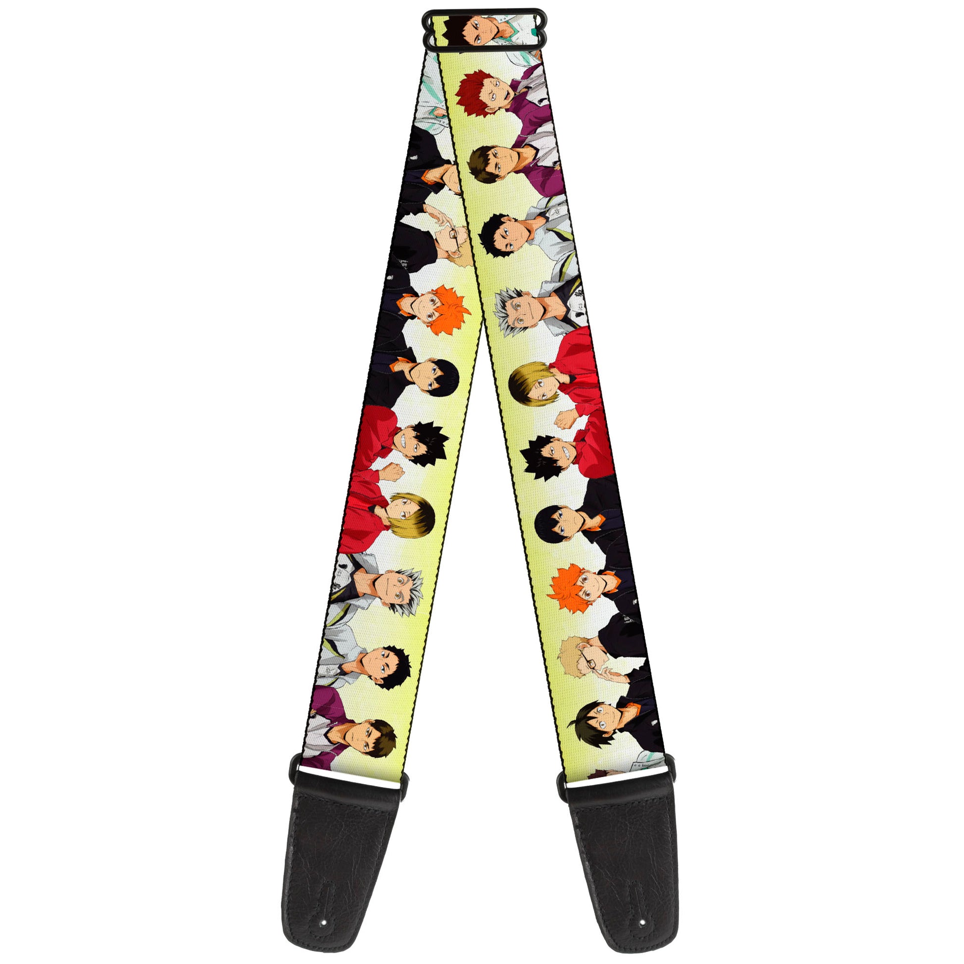 Guitar Strap - Haikyu Six Volleyball Team Player Pairs Line Up Yellows Guitar Straps Haikyu!!