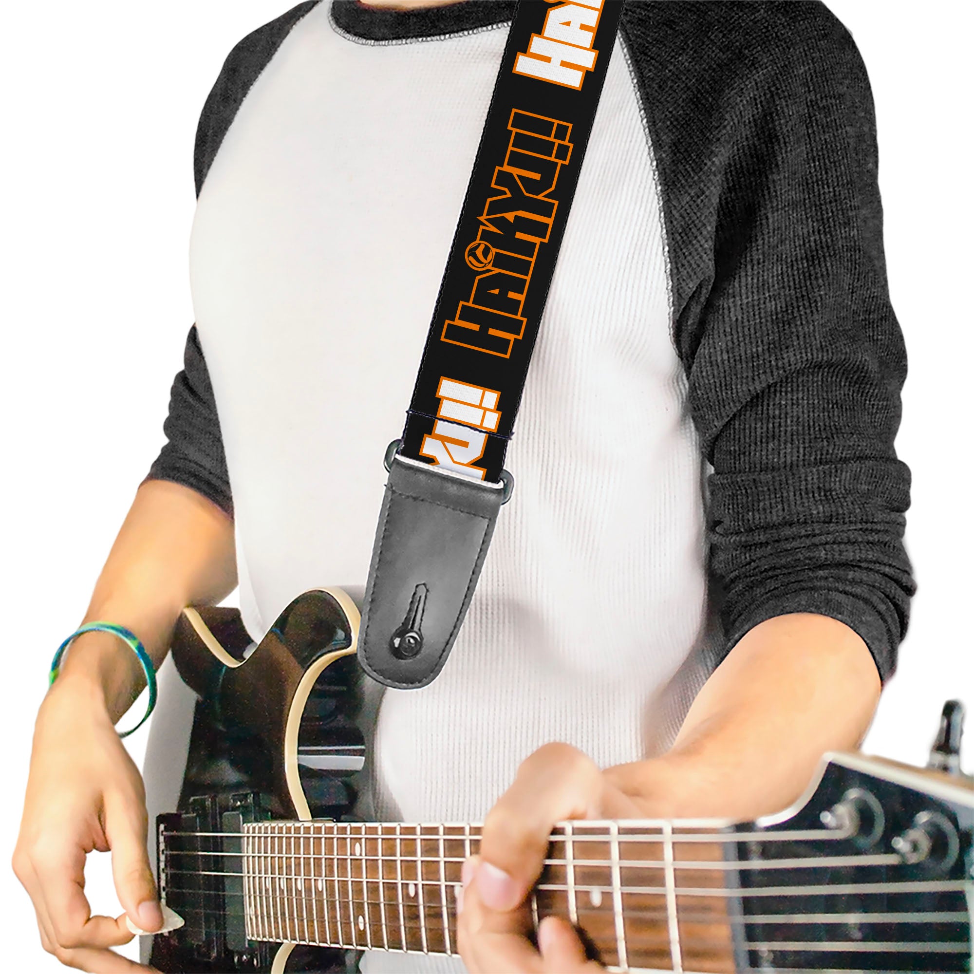 Guitar Strap - HAIKYU Title Logos Black/Orange/White Guitar Straps Haikyu!!