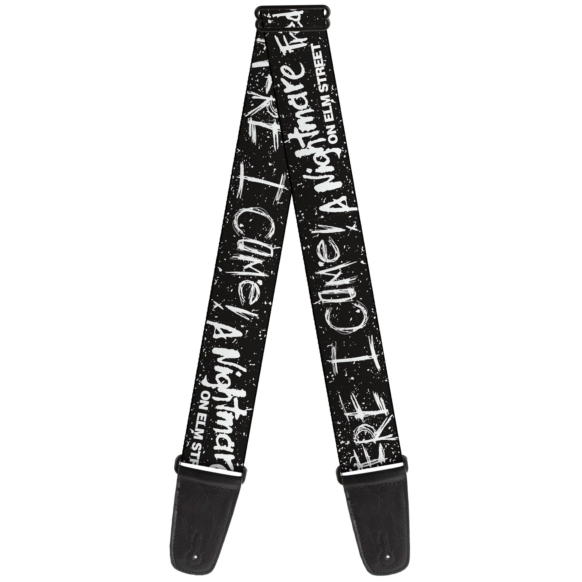 Guitar Strap - A NIGHTMARE ON ELM ST READY OR NOT Freddy Scribbles Black/White Guitar Straps A Nightmare on Elm Street