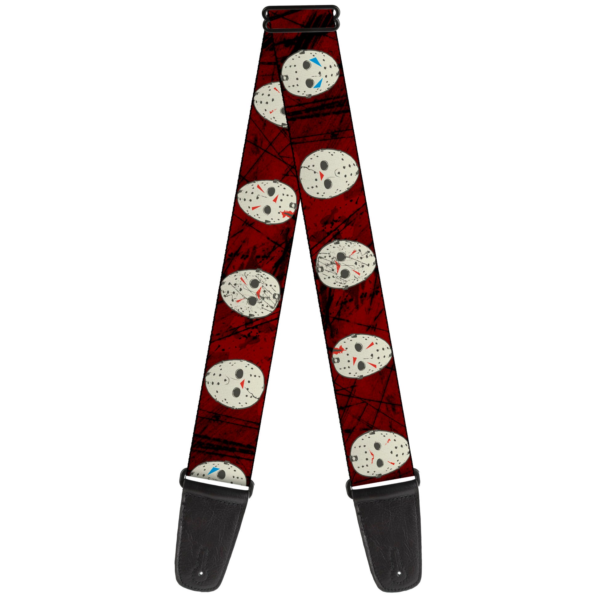 Guitar Strap - Friday the 13th Hockey Mask Icons Reds Guitar Straps Friday the 13th