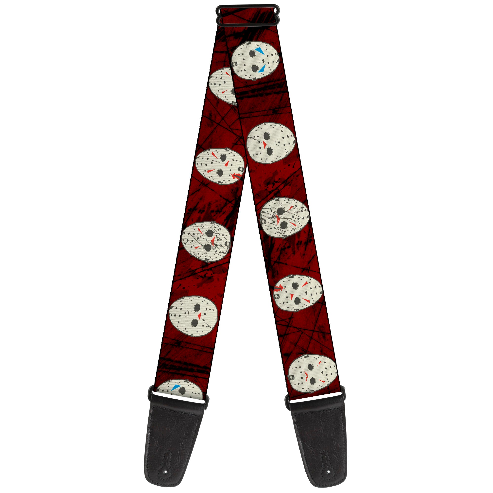 Guitar Strap - Friday the 13th Hockey Mask Icons Reds Guitar Straps Friday the 13th