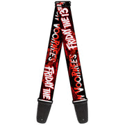 Guitar Strap - FRIDAY THE 13TH JASON VOORHIES Mask Text Black/Red/White Guitar Straps Friday the 13th