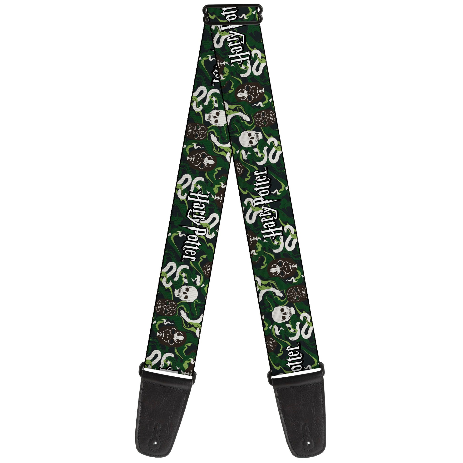 Guitar Strap - HARRY POTTER Slytherin Camo and Title Logo Greens Guitar Straps Harry Potter