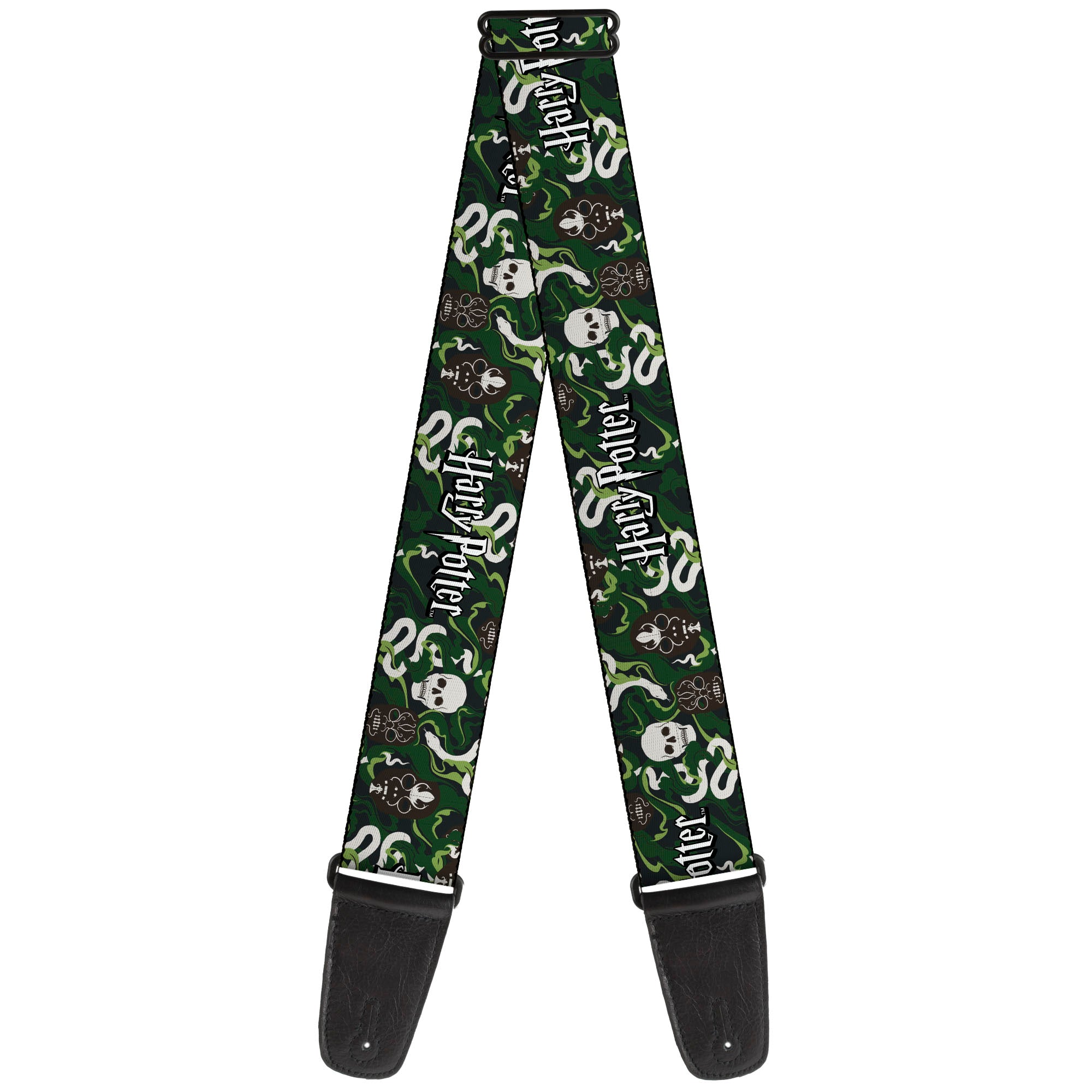 Guitar Strap - HARRY POTTER Slytherin Camo and Title Logo Greens Guitar Straps Harry Potter