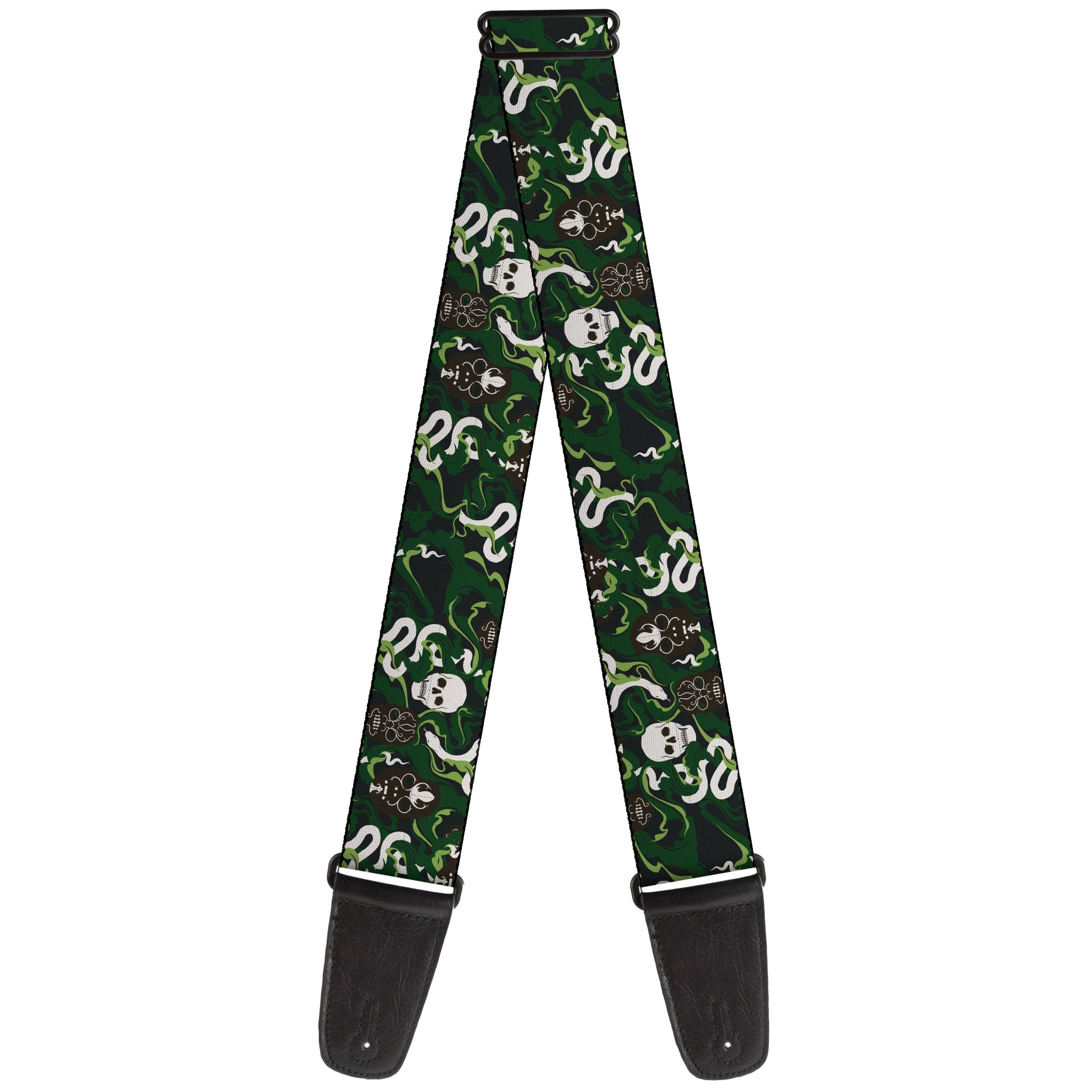 Guitar Strap - HARRY POTTER Slytherin Camo and Title Logo Greens Guitar Straps Harry Potter