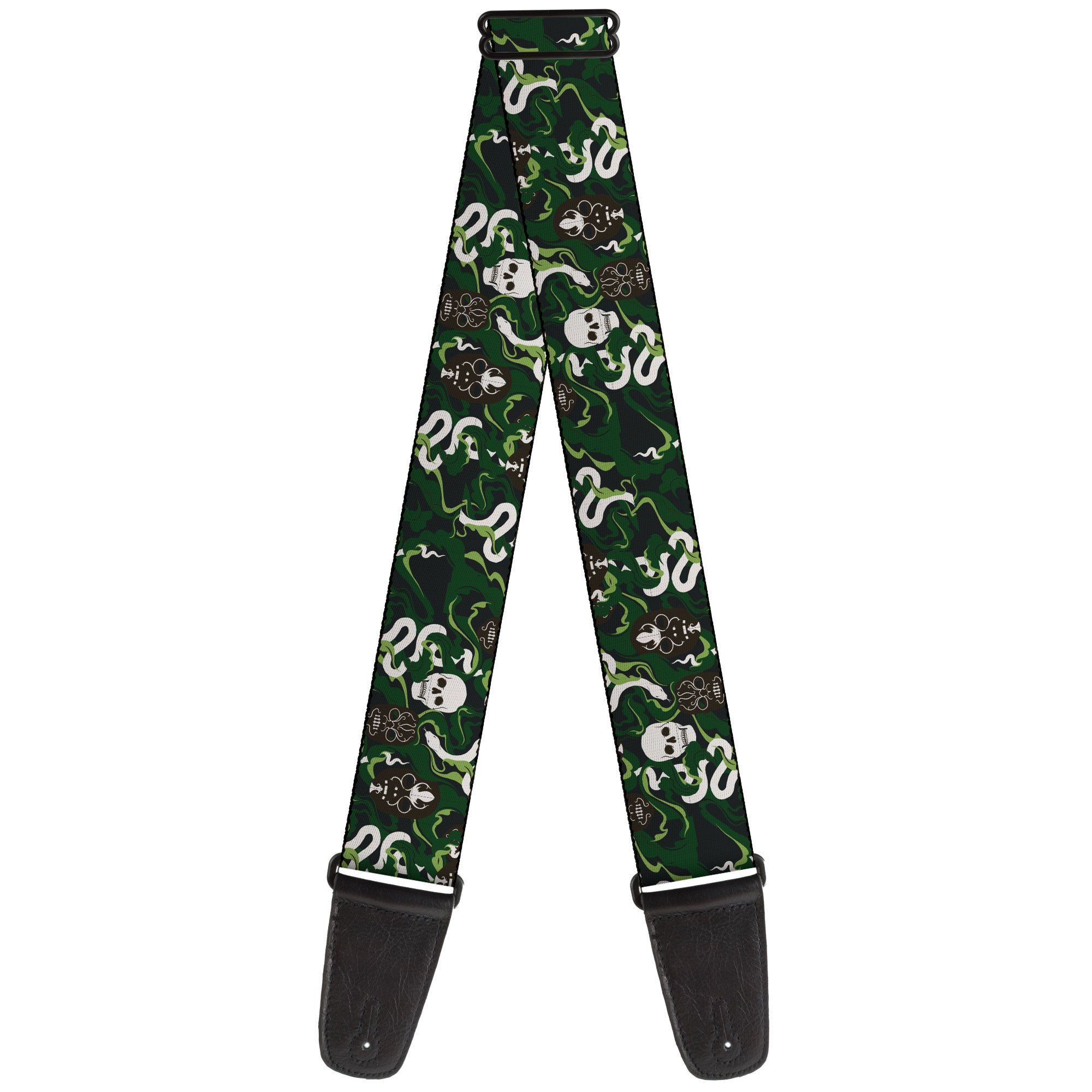 Guitar Strap - HARRY POTTER Slytherin Camo and Title Logo Greens Guitar Straps Harry Potter