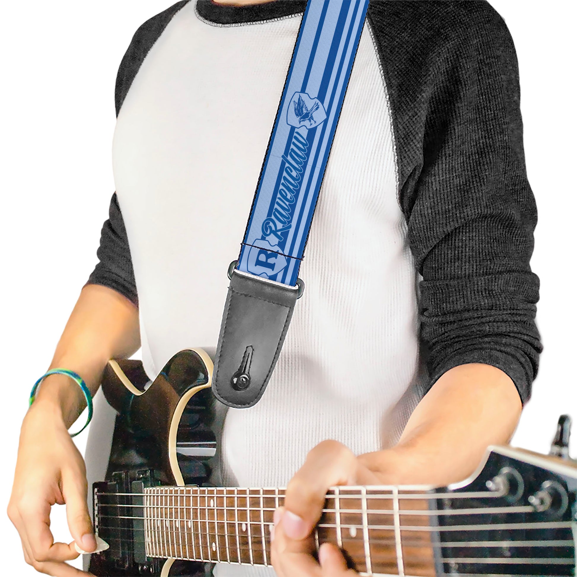 Guitar Strap - Harry Potter Ravenclaw House Champion Icons Stripe Blues Guitar Straps Harry Potter