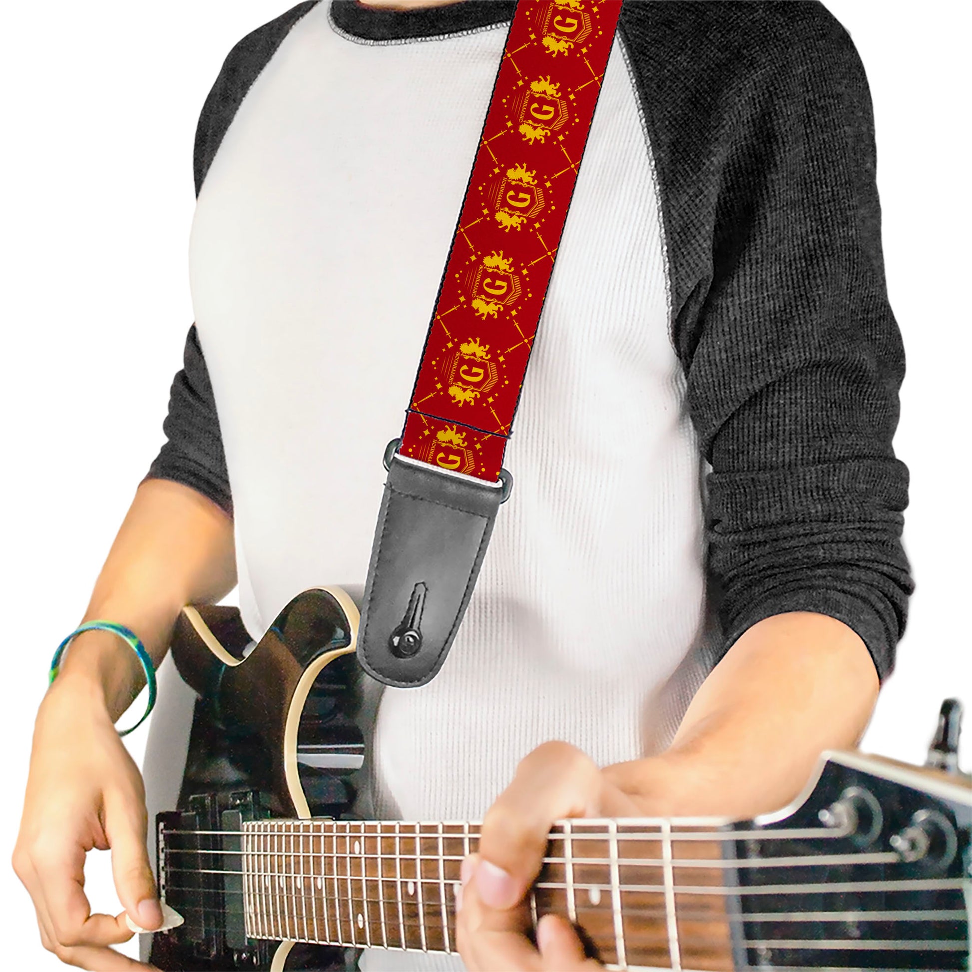 Guitar Strap - Harry Potter Gryffindor House Pride Banner Burgundy/Yellow Guitar Straps Harry Potter